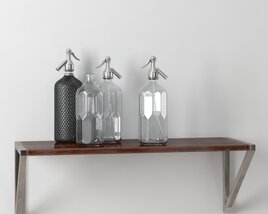 Seltzer Bottles on a Shelf Modello 3D