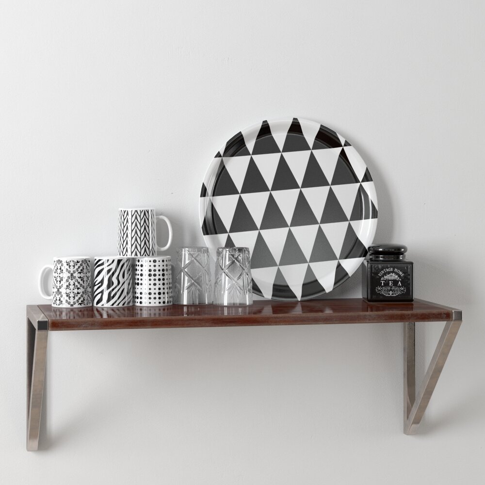 Modern Geometric Kitchenware Collection 3D-Modell