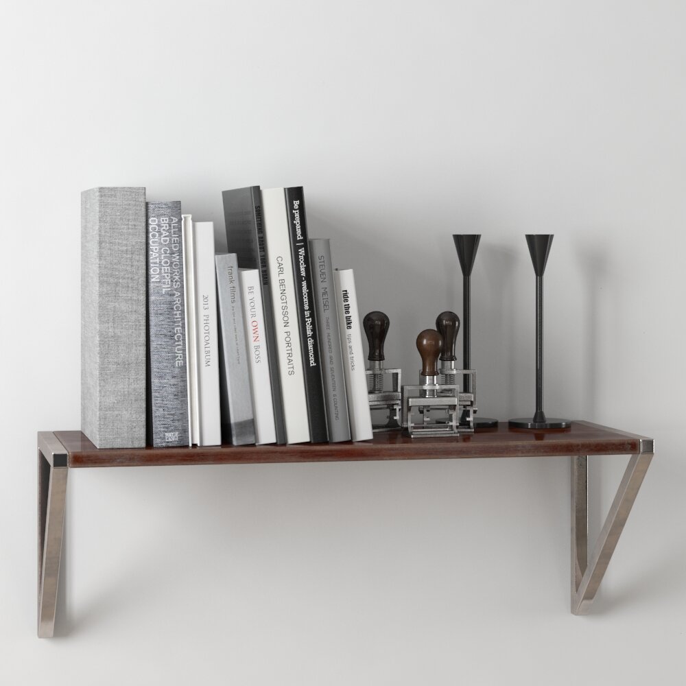 Modern Bookshelf Decor 3d model