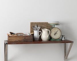 Rustic Kitchen Shelf Decor 02 3D-Modell