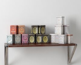 Elegant Assorted Tea Tin Collection Modèle 3D
