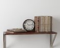 Vintage Clock and Books on a Shelf 3D 모델 
