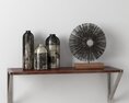 Contemporary Vases and Decorative Sculpture on Shelf Modello 3D