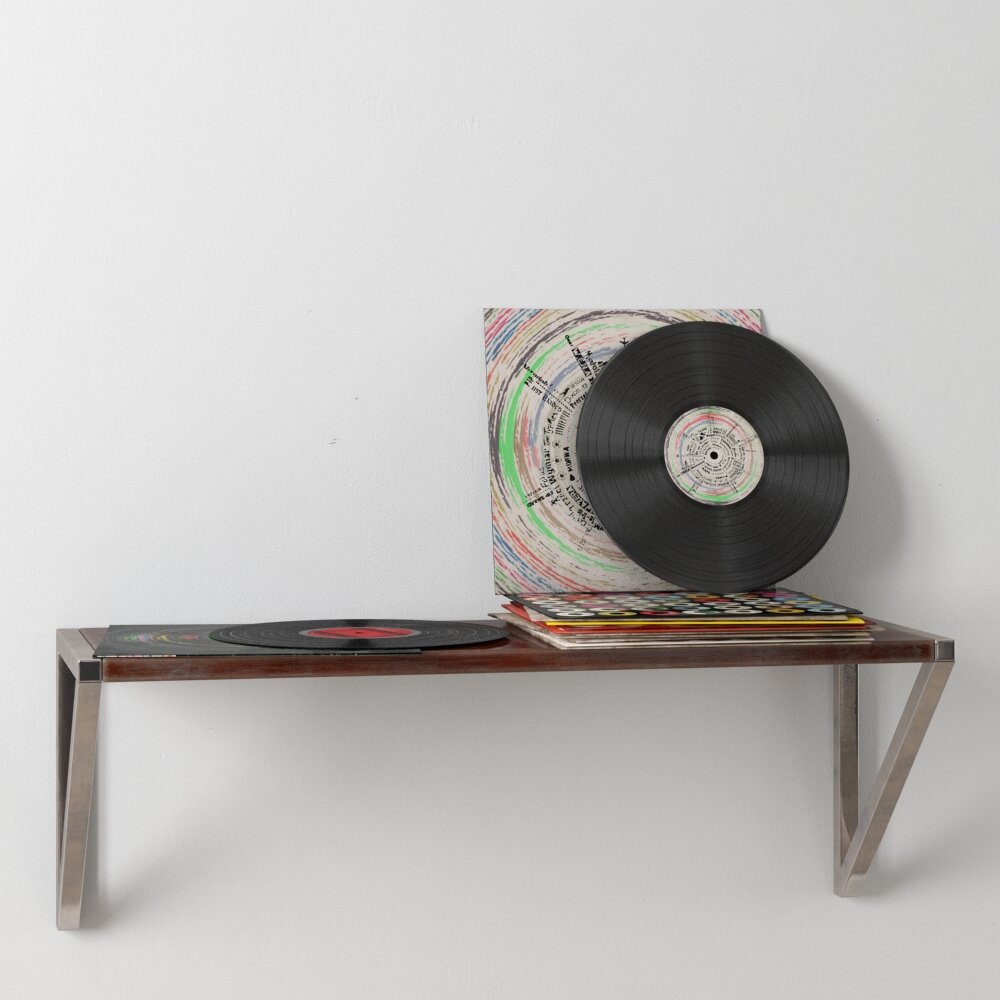 Modern Vinyl Record Display Shelf Modèle 3d