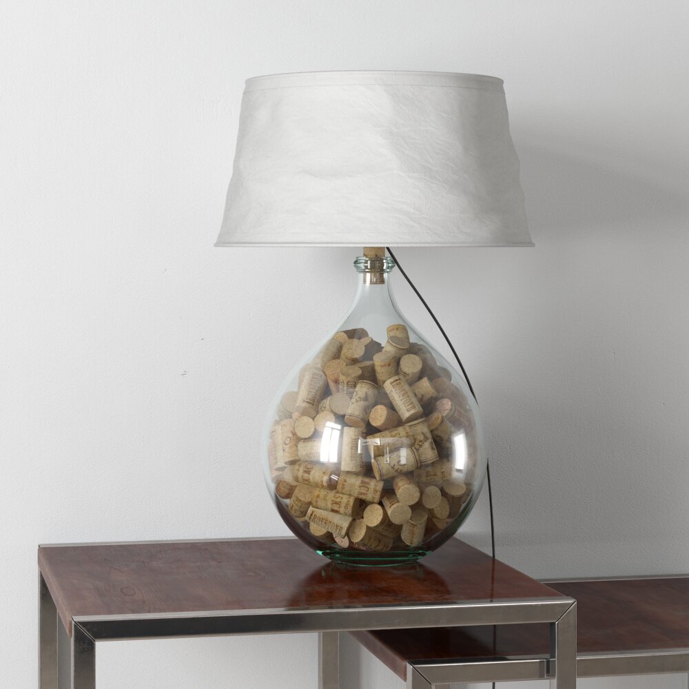 Cork-Filled Glass Table Lamp 3D model