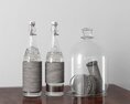 Glass Bottles and Twine Decor 3d model