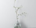 Minimalist Vase with Sprigs 3d model