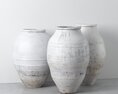 Rustic White Vases 3D модель