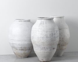 Rustic White Vases 3D model