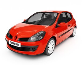 Red Compact Hatchback Car 3Dモデル