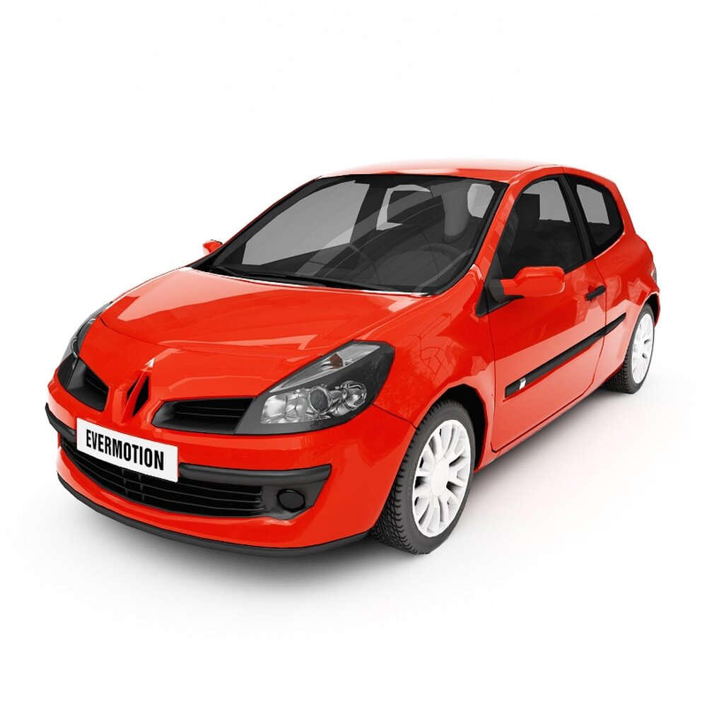 Red Compact Hatchback Car Modello 3D