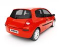 Red Compact Hatchback Car Modelo 3d vista traseira