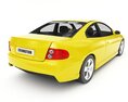 Yellow Sports Coupe 3d model back view