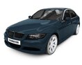 Sleek Blue Sedan 3Dモデル