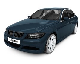 Sleek Blue Sedan 3D модель