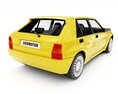 Yellow Sports Coupe 02 3d model back view