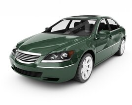 Green Sedan Car 3D-Modell