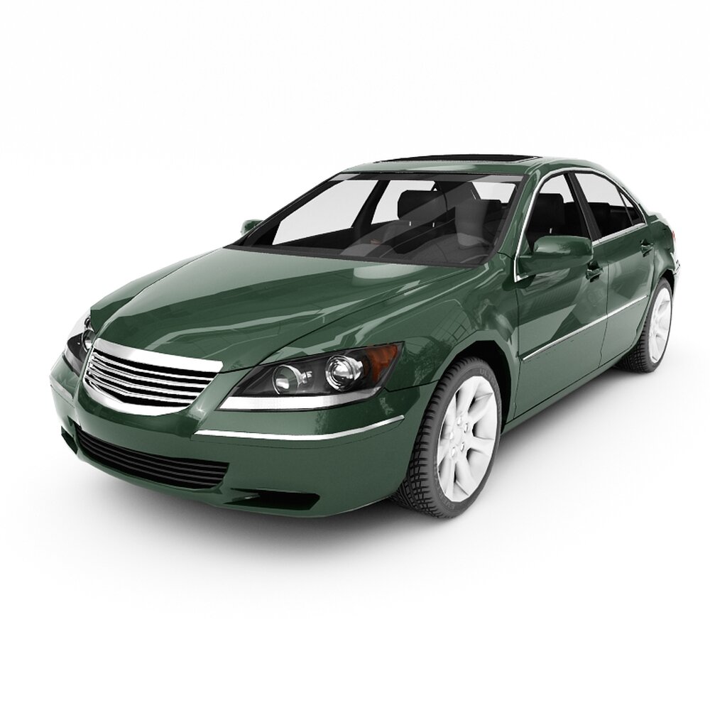 Green Sedan Car 3Dモデル