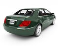 Green Sedan Car 3d model back view
