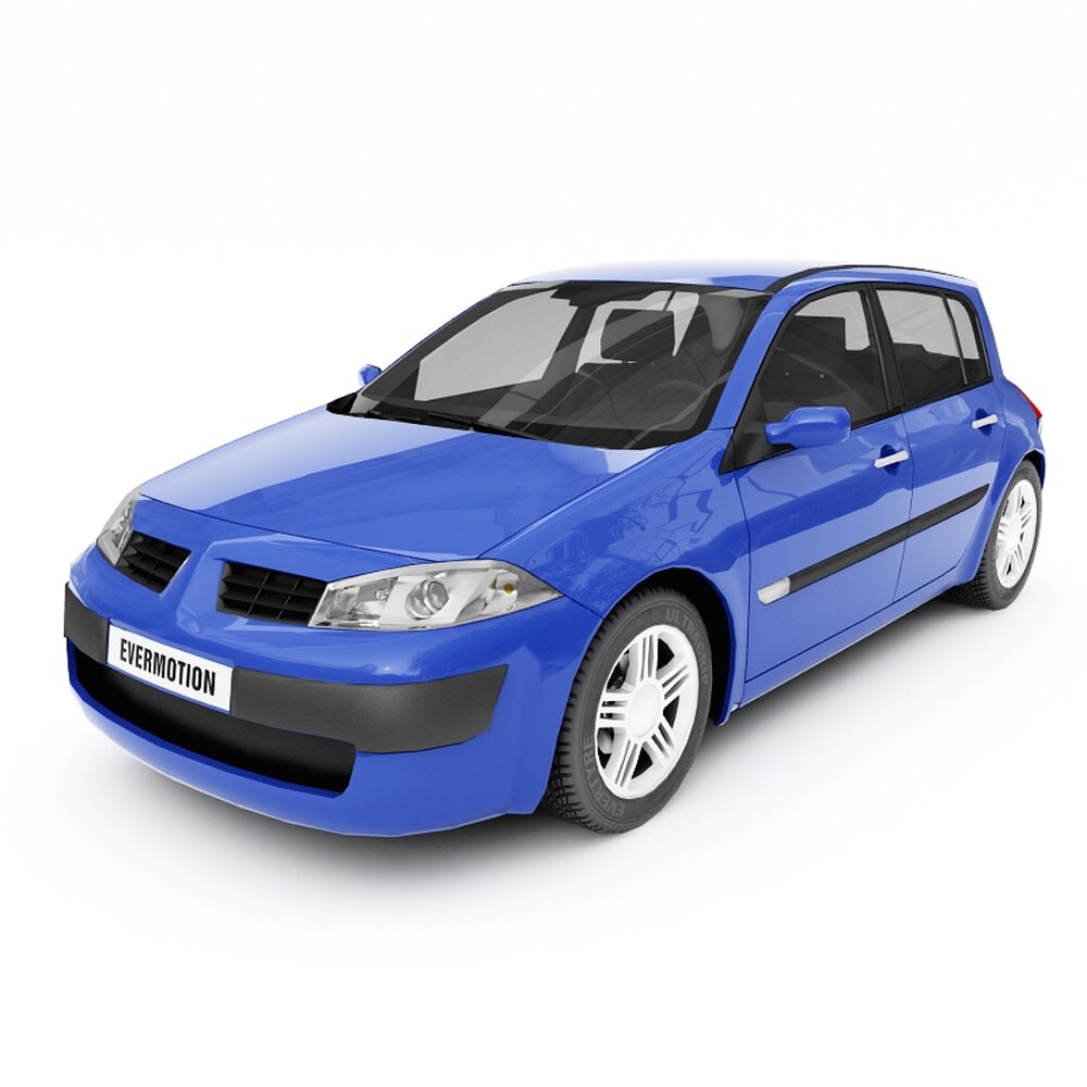 Blue Compact Car 3d model