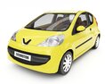 Compact Yellow Hatchback Car 3D модель