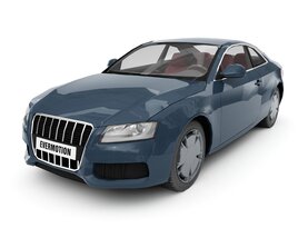 Sleek Blue Sedan 02 3D-Modell