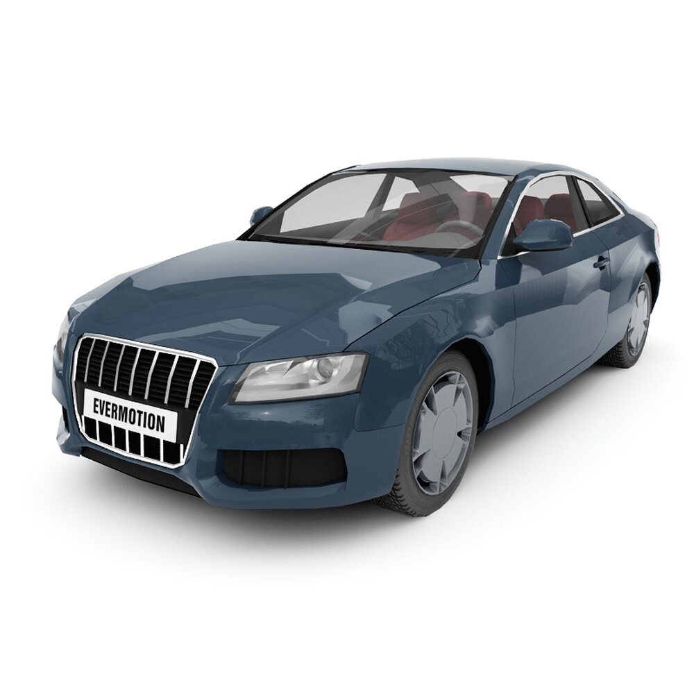 Sleek Blue Sedan 02 3Dモデル