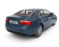 Sleek Blue Sedan 02 3d model back view