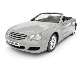 Silver Convertible Car 3D модель