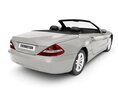Silver Convertible Car 3D модель back view