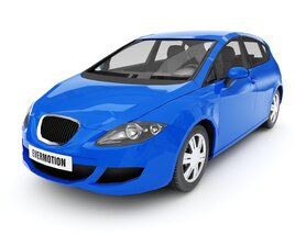 Blue Hatchback Car 3D модель