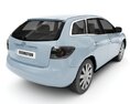 Modern Hatchback Car 3D模型 后视图