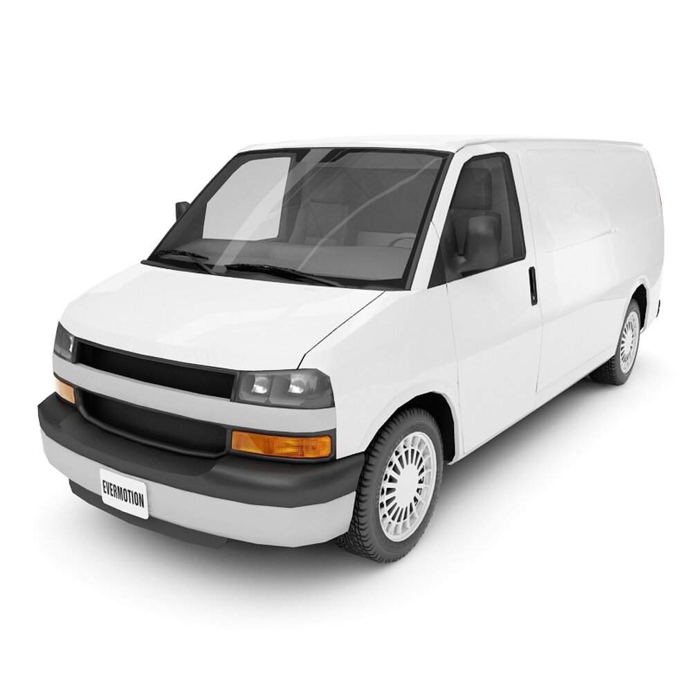 White Cargo Van 3Dモデル