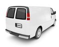 White Cargo Van 3d model back view