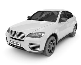 White SUV Car Model 3D model