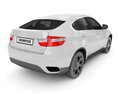 White SUV Car Model 3D 모델  back view