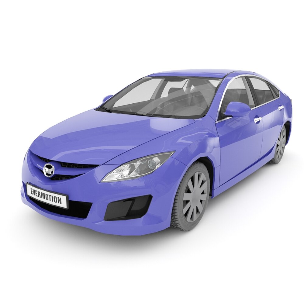 Blue Sedan Vehicle 3D 모델 