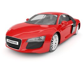 Red Sports Car Model 3D 모델 