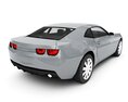 Silver Sports Coupe 3D 모델  back view