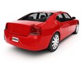 Red Sedan Vehicle 3D模型 后视图