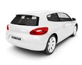 Modern White Coupe 3D 모델  back view
