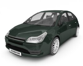 Sleek Green Sedan 3D-Modell