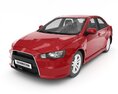 Red Sedan Car 02 3D模型
