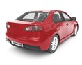 Red Sedan Car 02 3D 모델  back view