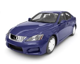 Blue Sports Coupe 3D-Modell