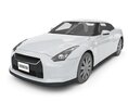 Sleek White Sports Car 3D 모델 