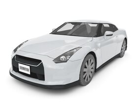 Sleek White Sports Car 3D-Modell