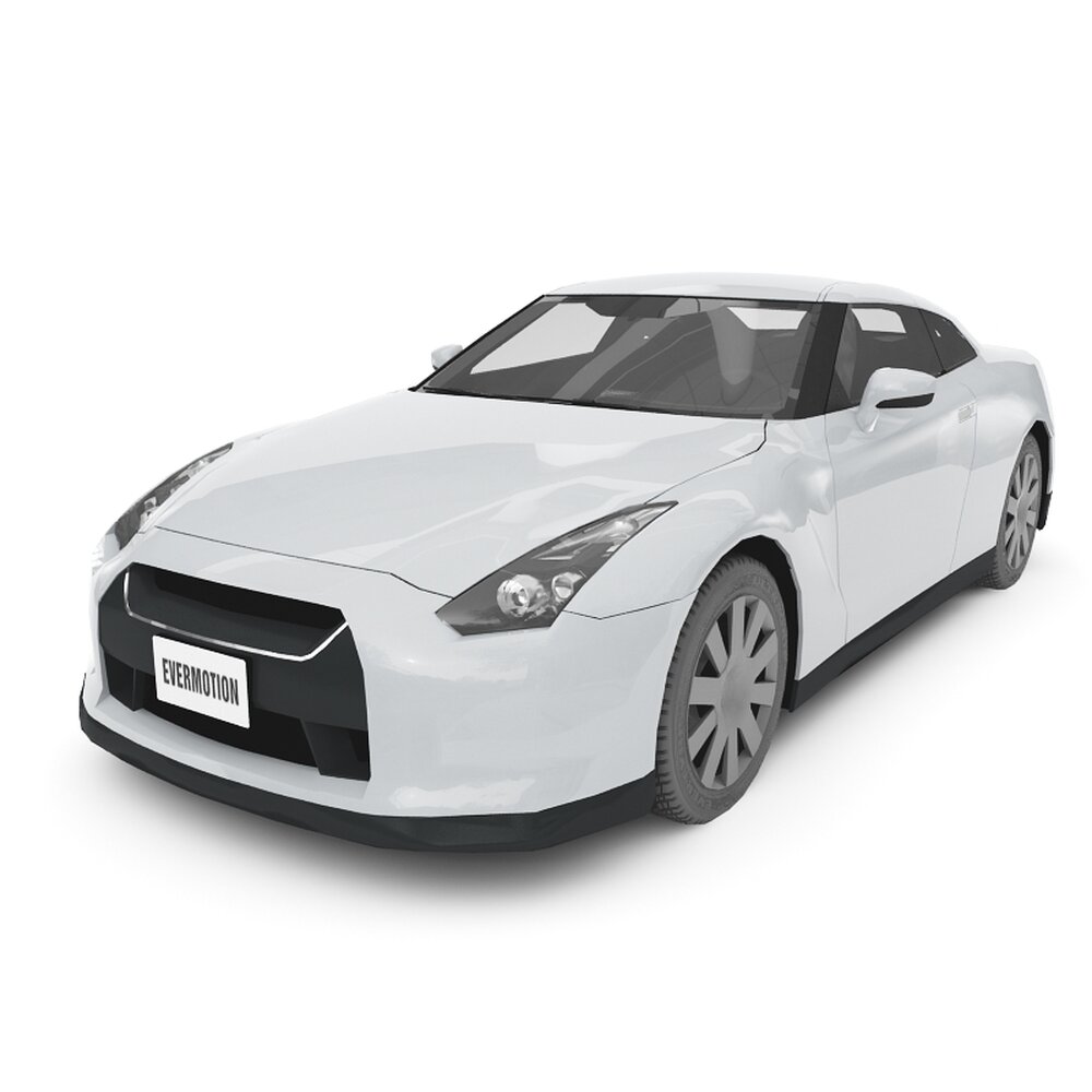 Sleek White Sports Car Modello 3D