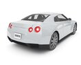 Sleek White Sports Car 3d model back view