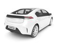Modern White Sedan 3D 모델  back view